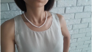 Collier perle blanche